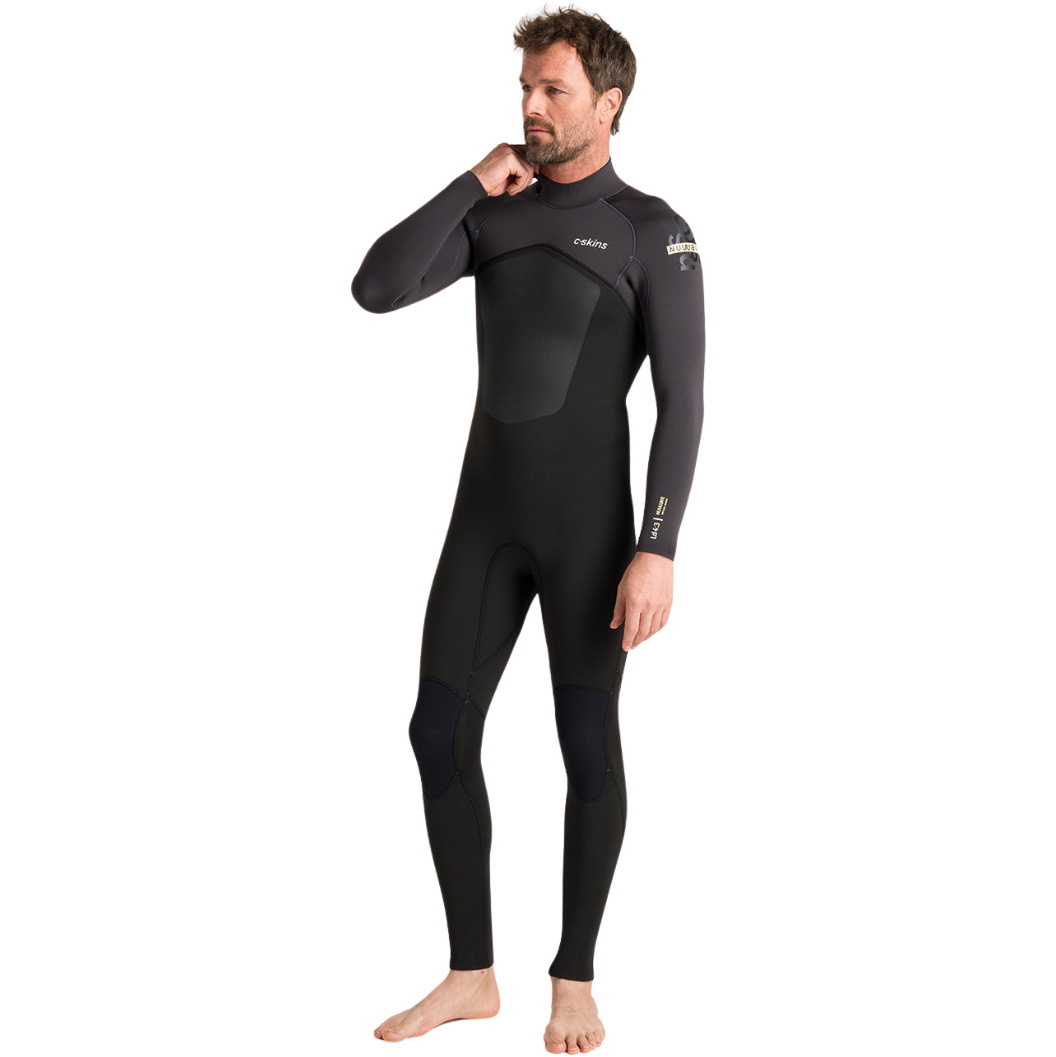 2026 C-Skins Hommes Nuwave Legend 4/3mm Back Zip Combinaison Néoprène C-NLE43MBZ - Black / Meteor / C.Yellow